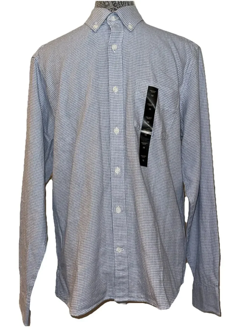NWT Medium Banana Republic New Long Sleeve Button Shirt Slim Fit Houndstooth